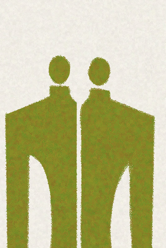 Green twins art print